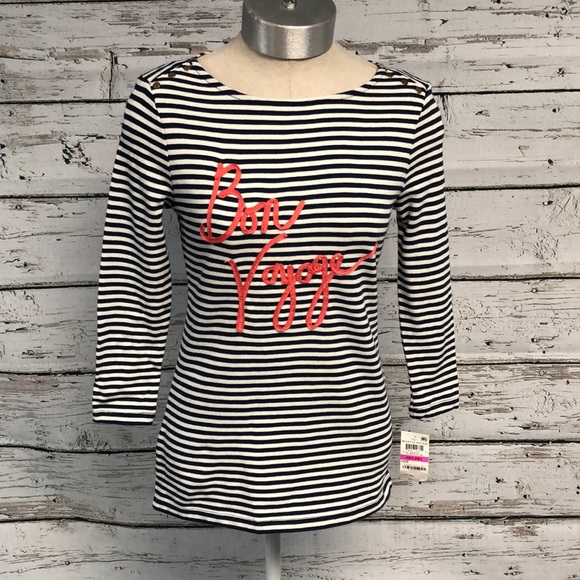 NEW Charter Club “Bon Voyage” Long Sleeve Stripe Shirt - Picture 2 of 5